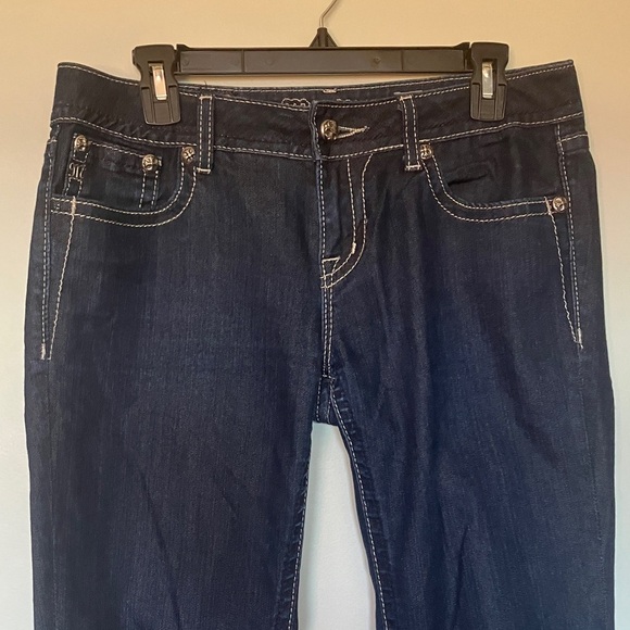 Miss Me Skinny Dark Blue Denim Jeans Size 30 - Picture 2 of 12